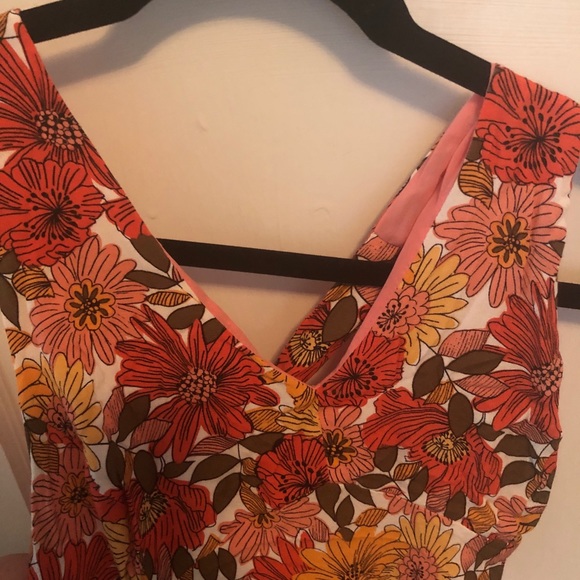 LOFT Floral Halter Midi Dress - Red and Pink - Picture 6 of 6